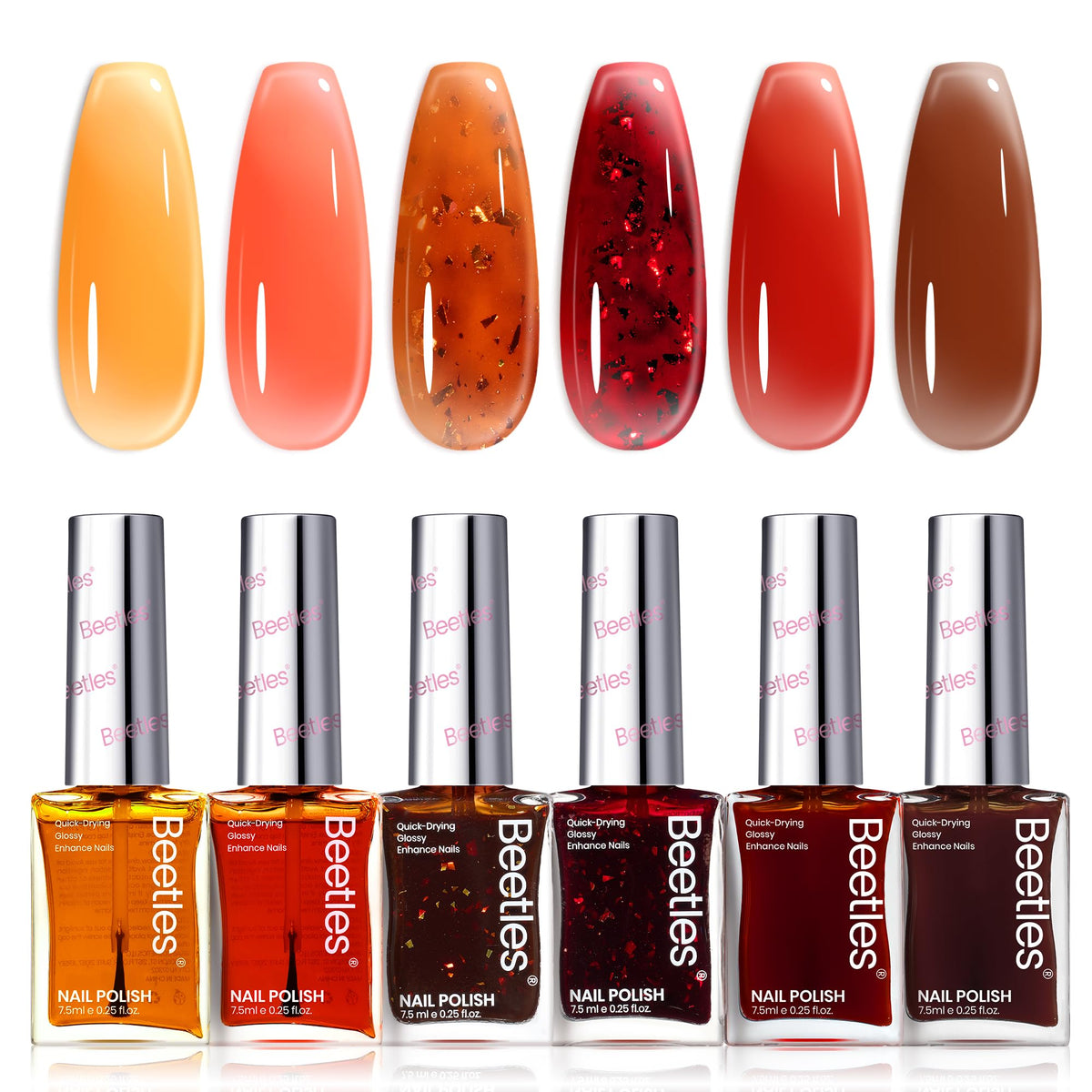 Beetles Set de Vernis à Ongles Automne 6 couleurs avec emballage élégant