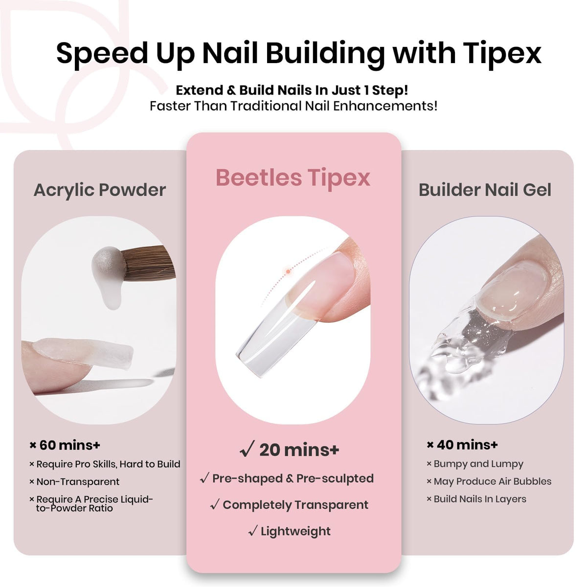 beetles Tipex Instant Apex Nail Tips application process