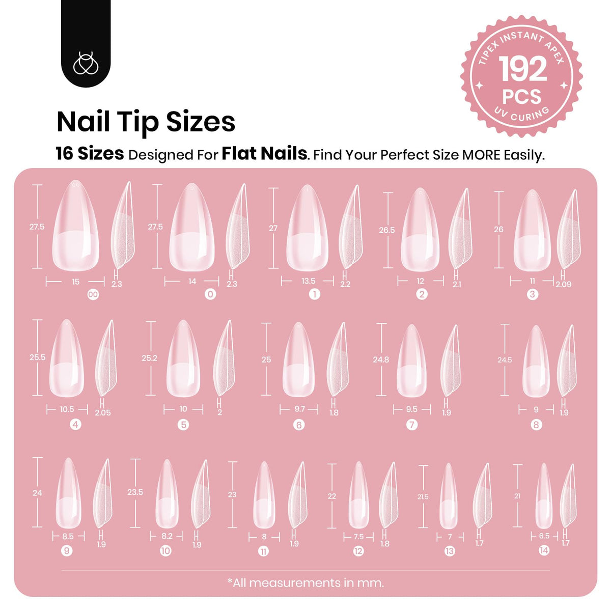 beetles Tipex Instant Apex Nail Tips pre-shaped C-curve design