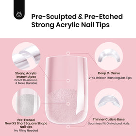 beetles Tipex Instant Apex Nail Tips showing application process