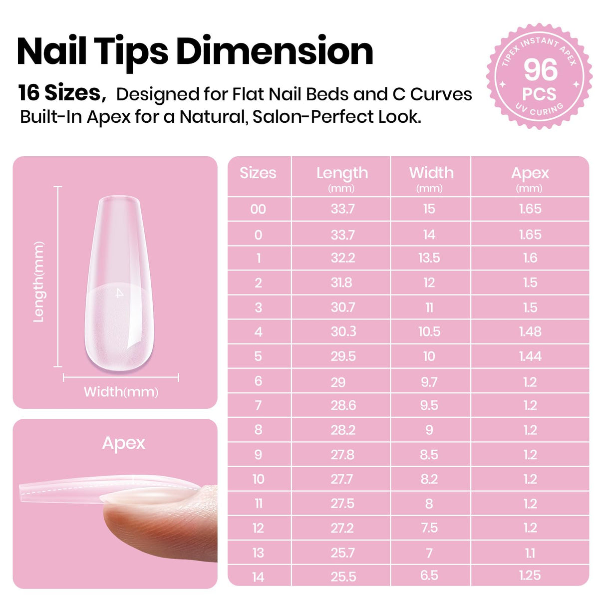 Beetles Tipex Lite ongles artificiels en situation