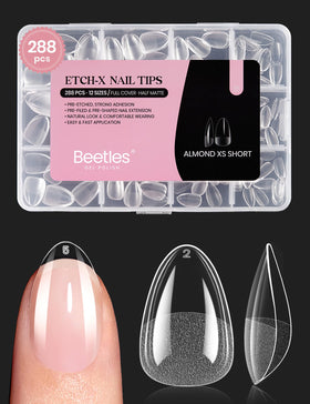 beetles Tips d'Ongles Amande Extra Courts, 288 PCS devant