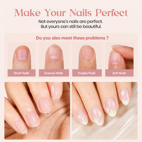 beetles Tips d'Ongles Amande Extra Courts, pré-buffés pour un ajustement parfait