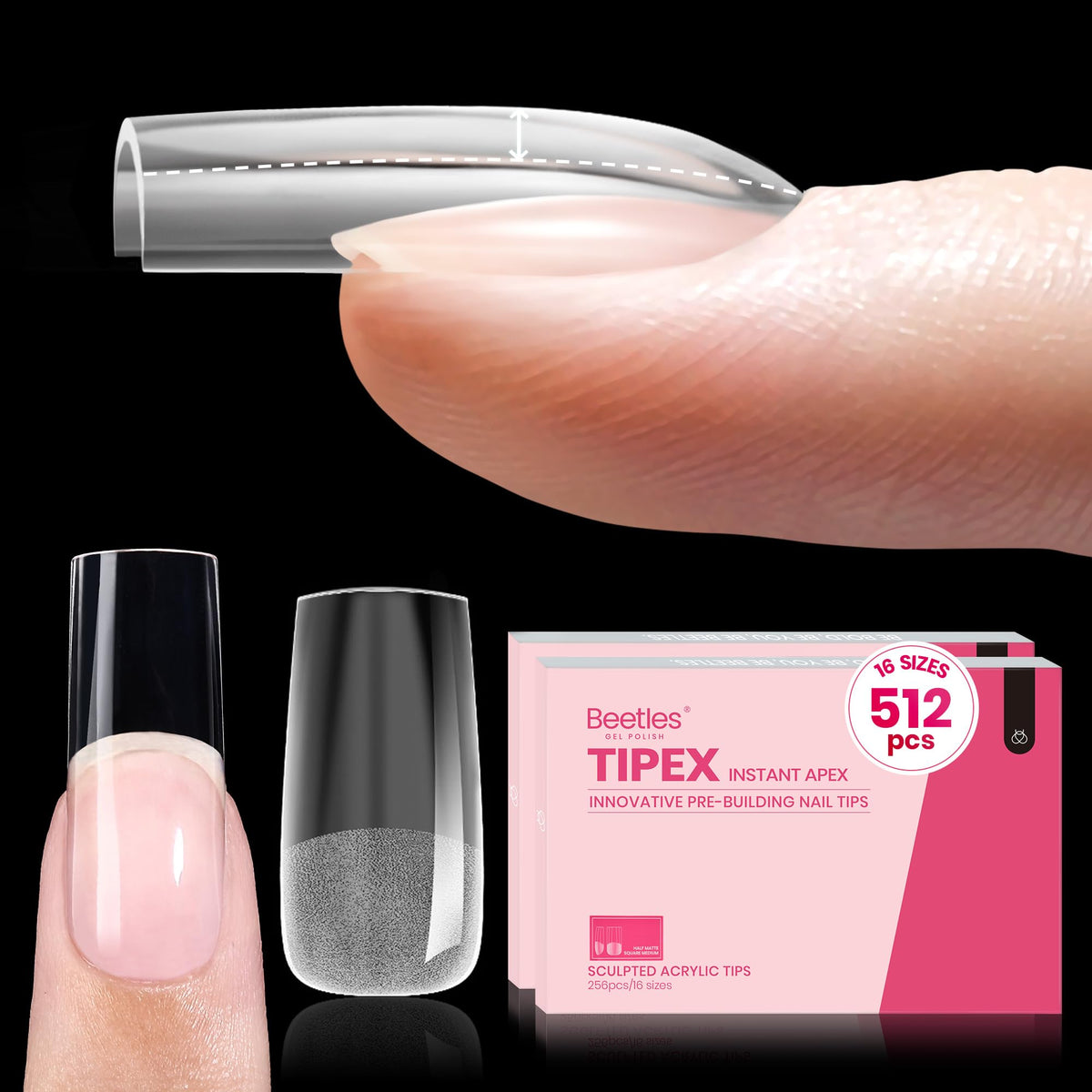 beetles Tips Ongles Apex Instantanés 512pcs boîte avant