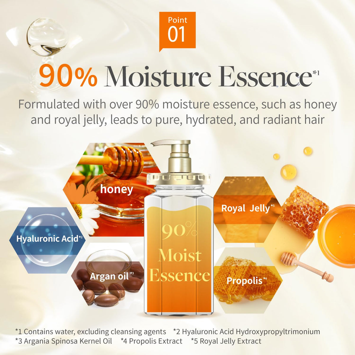 Before and after using & Honey Melty Moist Repair products