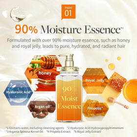 Before and after using & Honey Melty Moist Repair products
