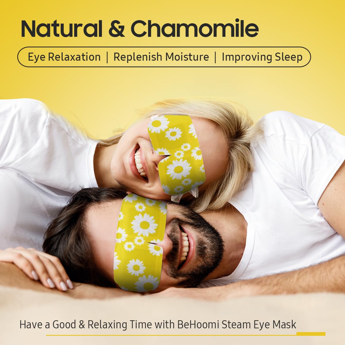 BeHoomi masque chauffant pour yeux, détail de texture en coton