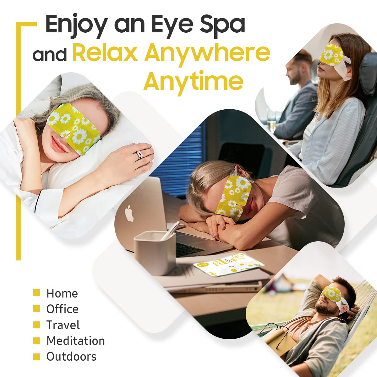 BeHoomi masque chauffant pour yeux, illustration de sa chaleur douce