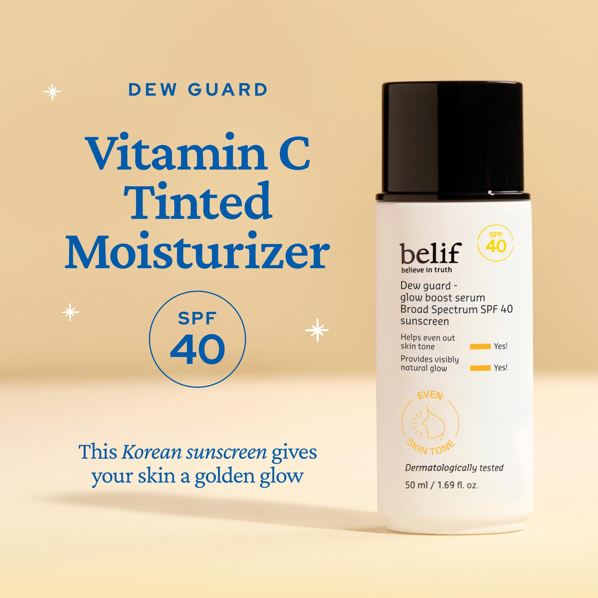 belif Dew Guard Teint Éclat SPF 40 texture légère