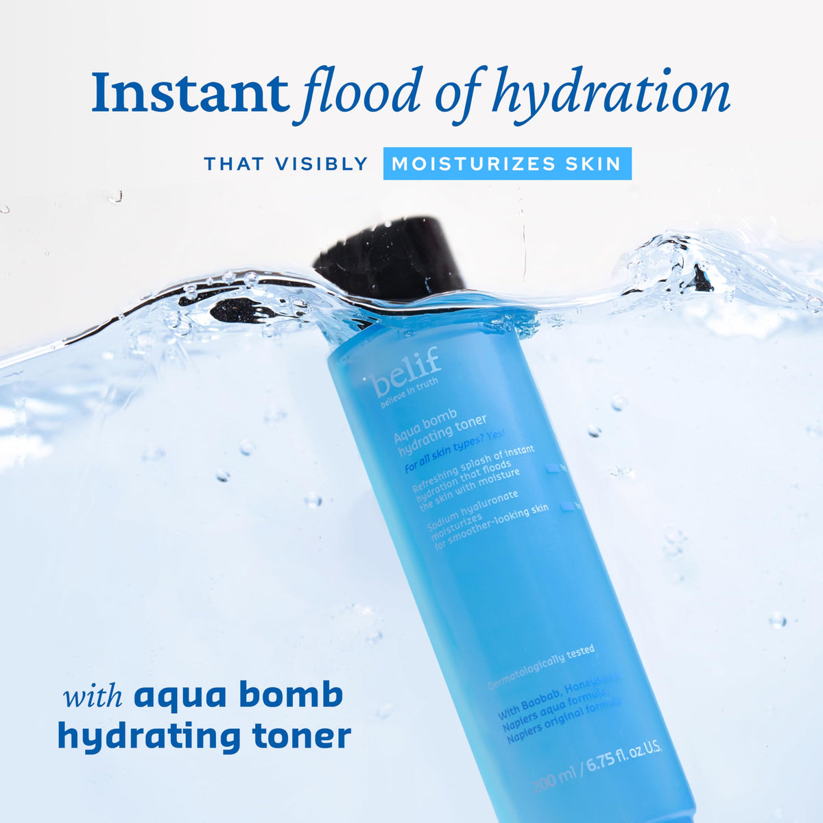 belif Tonique Hydratant Niacinamide 150ml vue arrière avec ingrédients