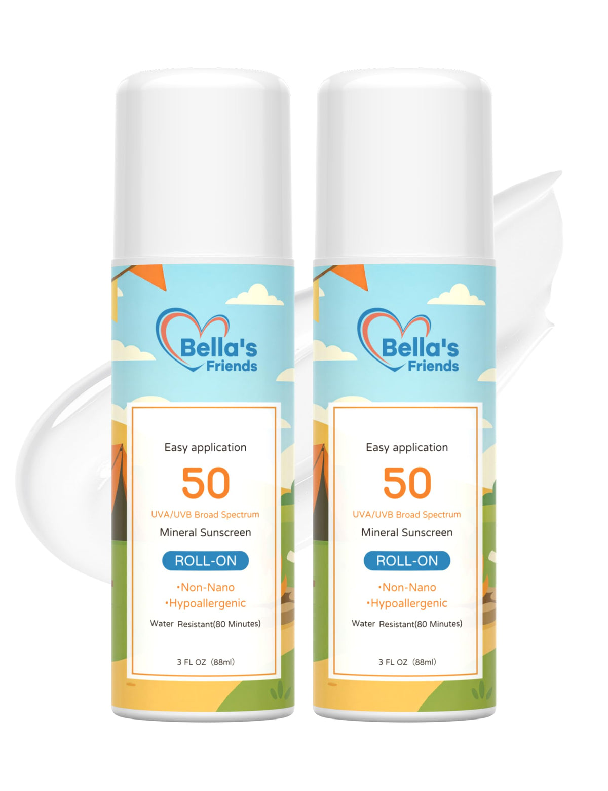 Bella's Friends Life Crème Solaire Minérale en Roll-On SPF 50 vue de face