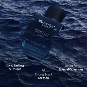 Bella Vita Luxury OCEAN Eau de Parfum 100 ml sur fond élégant