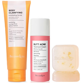 BellamiLuxx set traitement anti-acné pour les fesses, incluant savon et lotion