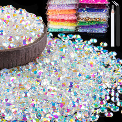 BELLEBOOST 8000 strass résine 3mm AB transparent en paquet
