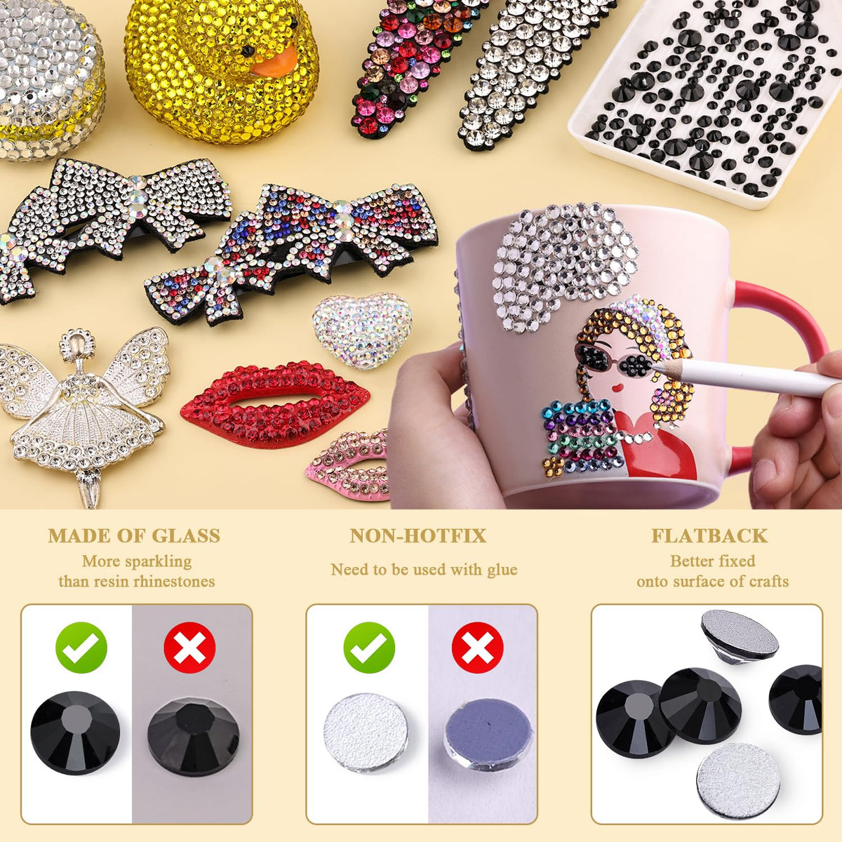 BELLEBOOST Cristaux en Verre SS12 Noir Jet utilisés sur des ongles
