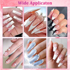 BELLEBOOST Perles Blanches en utilisation sur des ongles