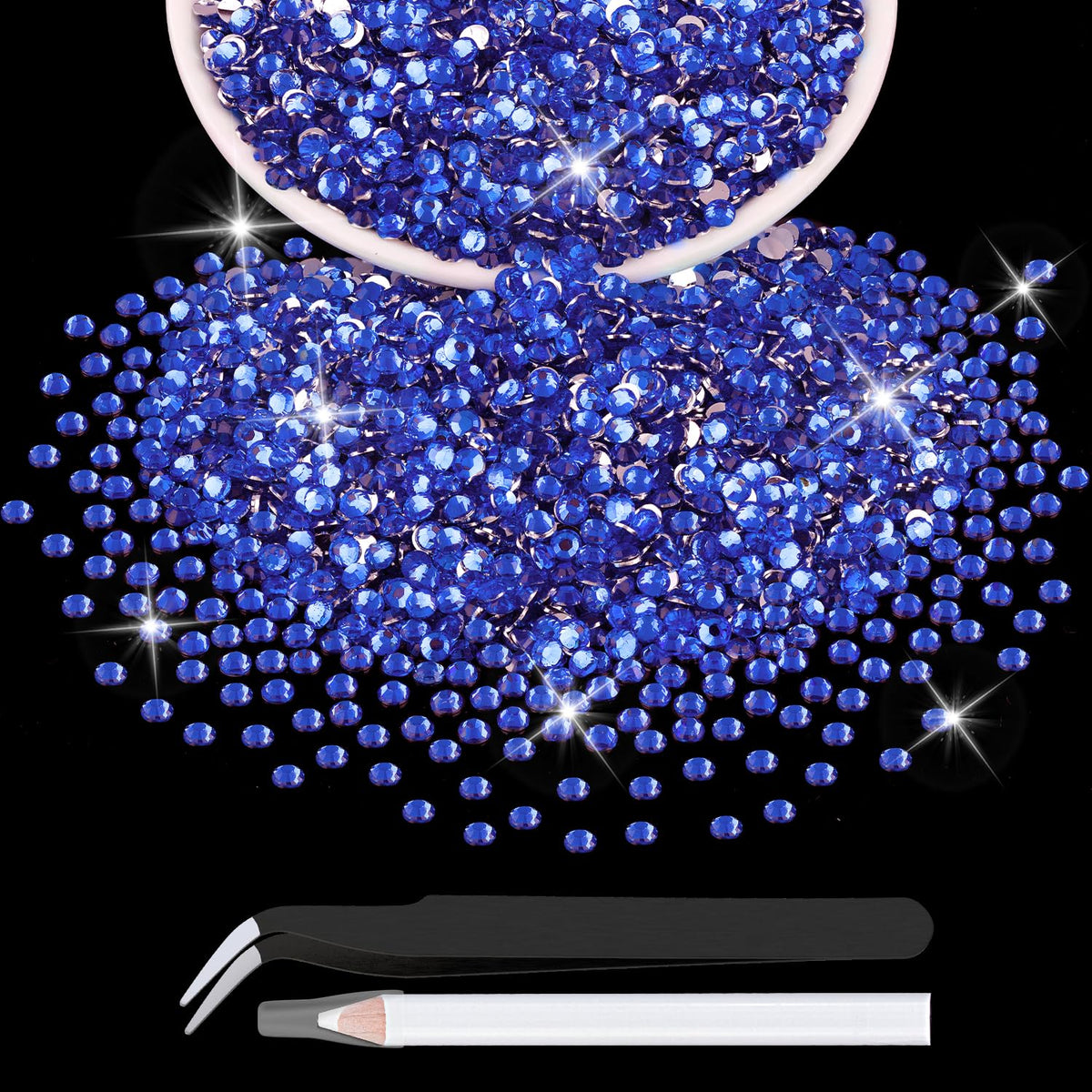 BELLEBOOST Strass en résine bleu royal 3mm dans l'emballage