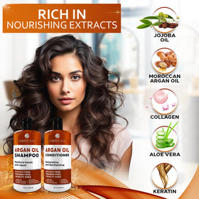 BELLISSO après-shampooing à l'huile d'argan, bouteille verte avec étiquette