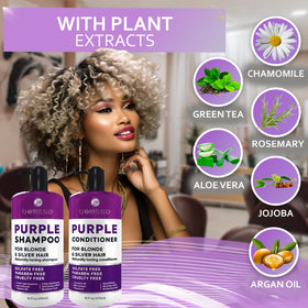 BELLISSO après-shampooing violet pour cheveux argentés