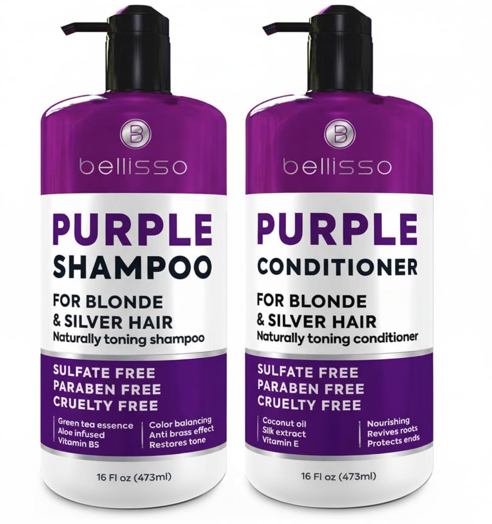 BELLISSO ensemble shampooing et après-shampooing violet 2 x 480 ml vue avant