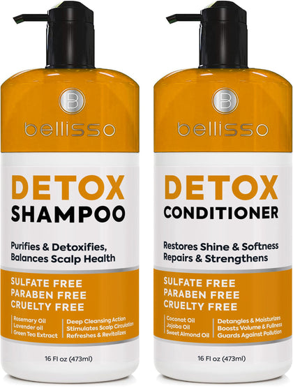BELLISSO Set de Shampooing et Après-Shampooing Détoxifiant, vue de face