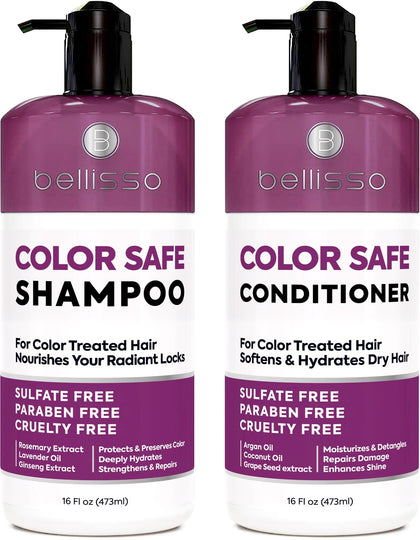 BELLISSO Set Shampoo et Après-Shampooing Color Safe 1179g vue avant