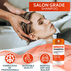 BELLISSO Shampoo Enrichi en Kératine 608g avec ingrédients