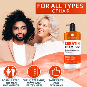 BELLISSO Shampoo Enrichi en Kératine 608g packaging