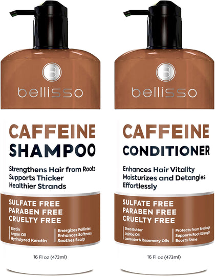 BELLISSO Shampoo et Après-Shampooing Caféine vue avant