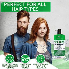 BELLISSO shampooing à l'huile d'arbre à thé 621g avec ingrédients naturels