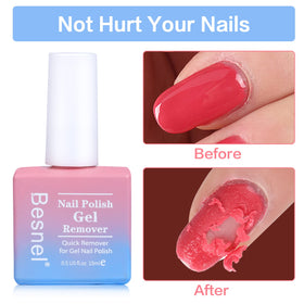 BESNEL Gel Remover Vernis à Ongles application sur un ongle