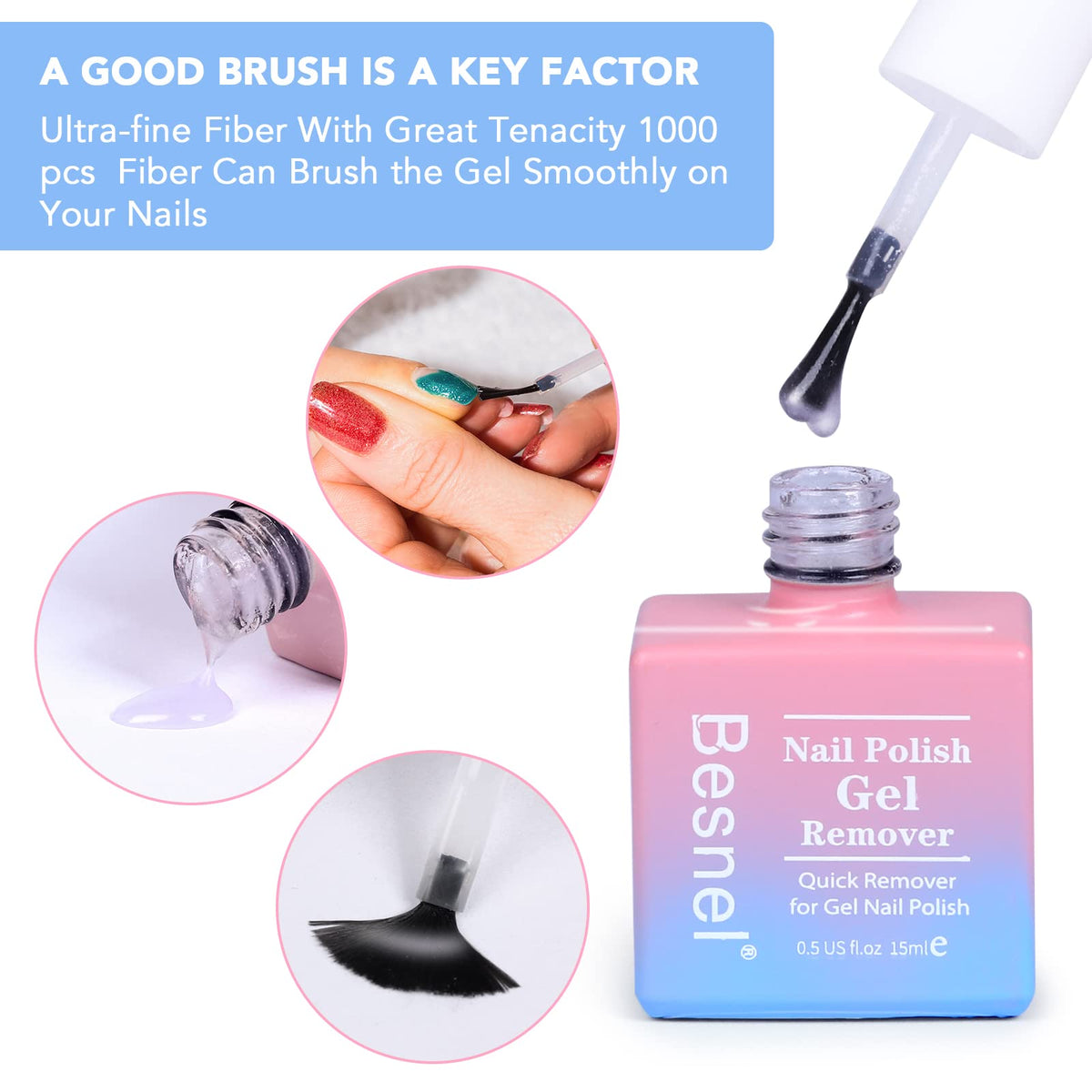 BESNEL Gel Remover Vernis à Ongles face avant du produit