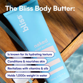 Beurre corporel Bliss non parfumé sur peau