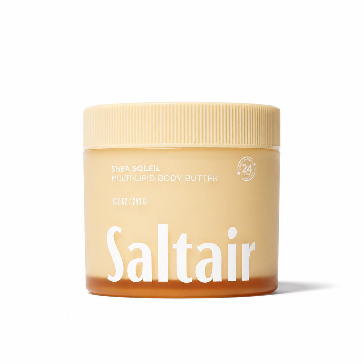 Beurre corporel Saltair 10 oz vue de face avec étiquette Shea Soleil