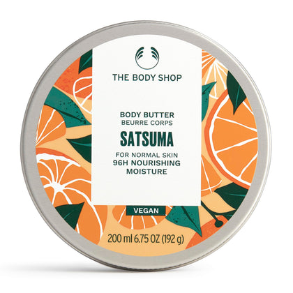 Beurre Corporel Satsuma 240g de The Body Shop avec couvercle en aluminium
