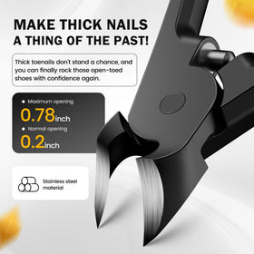 BEZOX coupe-ongles épais pour orteils avec ressort à rebond, vue de côté