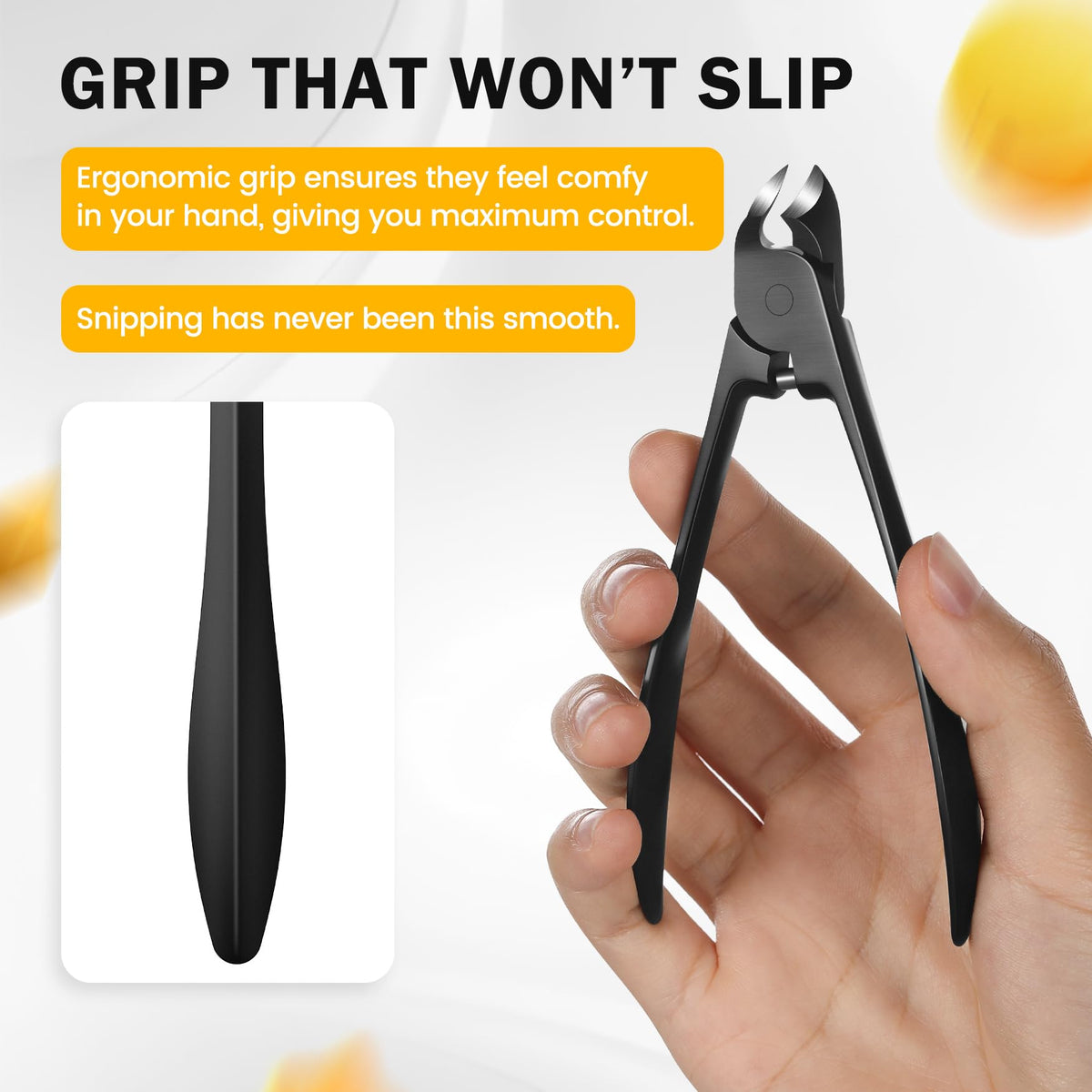 BEZOX coupe-ongles épais pour orteils en usage, démonstration de coupe
