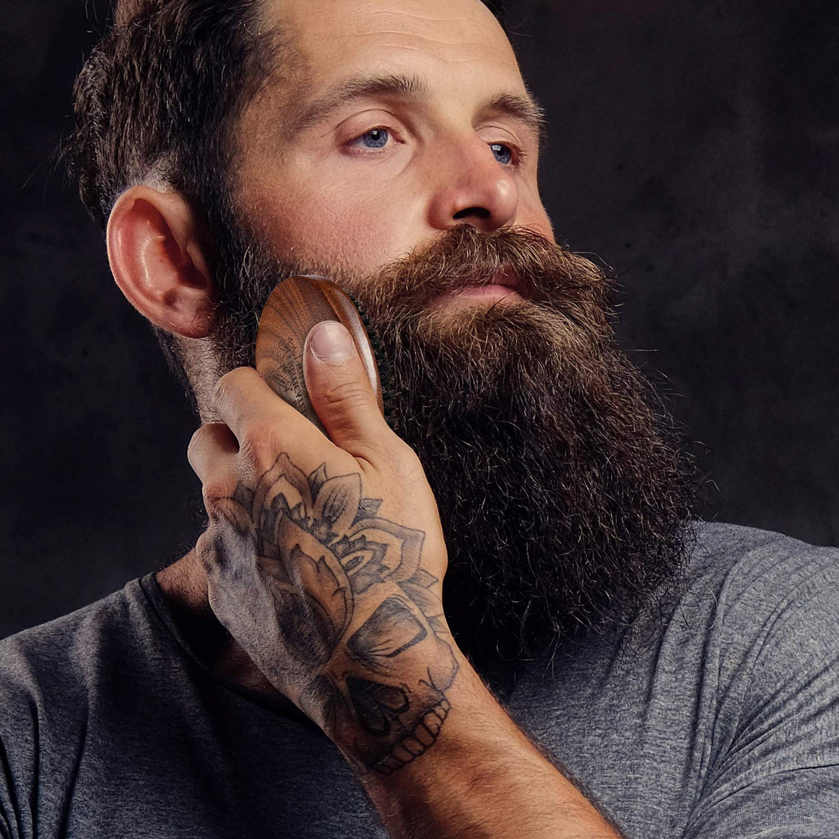 BFWood Brosse à Barbe en Poils de Sanglier, vue arrière