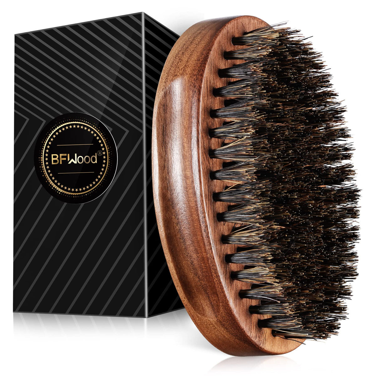 BFWood Brosse à Barbe en Poils de Sanglier, vue de face