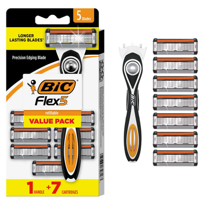 BIC Flex 5 rasoir rechargeable avec 5 lames et 7 cartouches