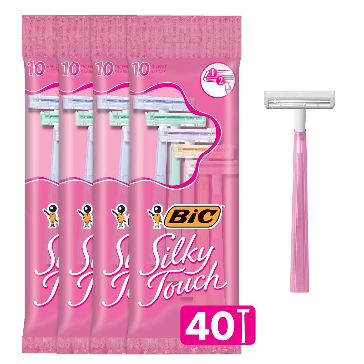 BIC Rasoirs Jetables Femmes Silky Touch pack de 40