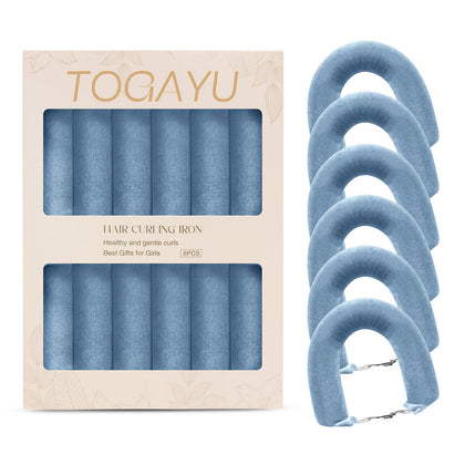 Bigoudis velours Togayu en forme de cœur, vue de face
