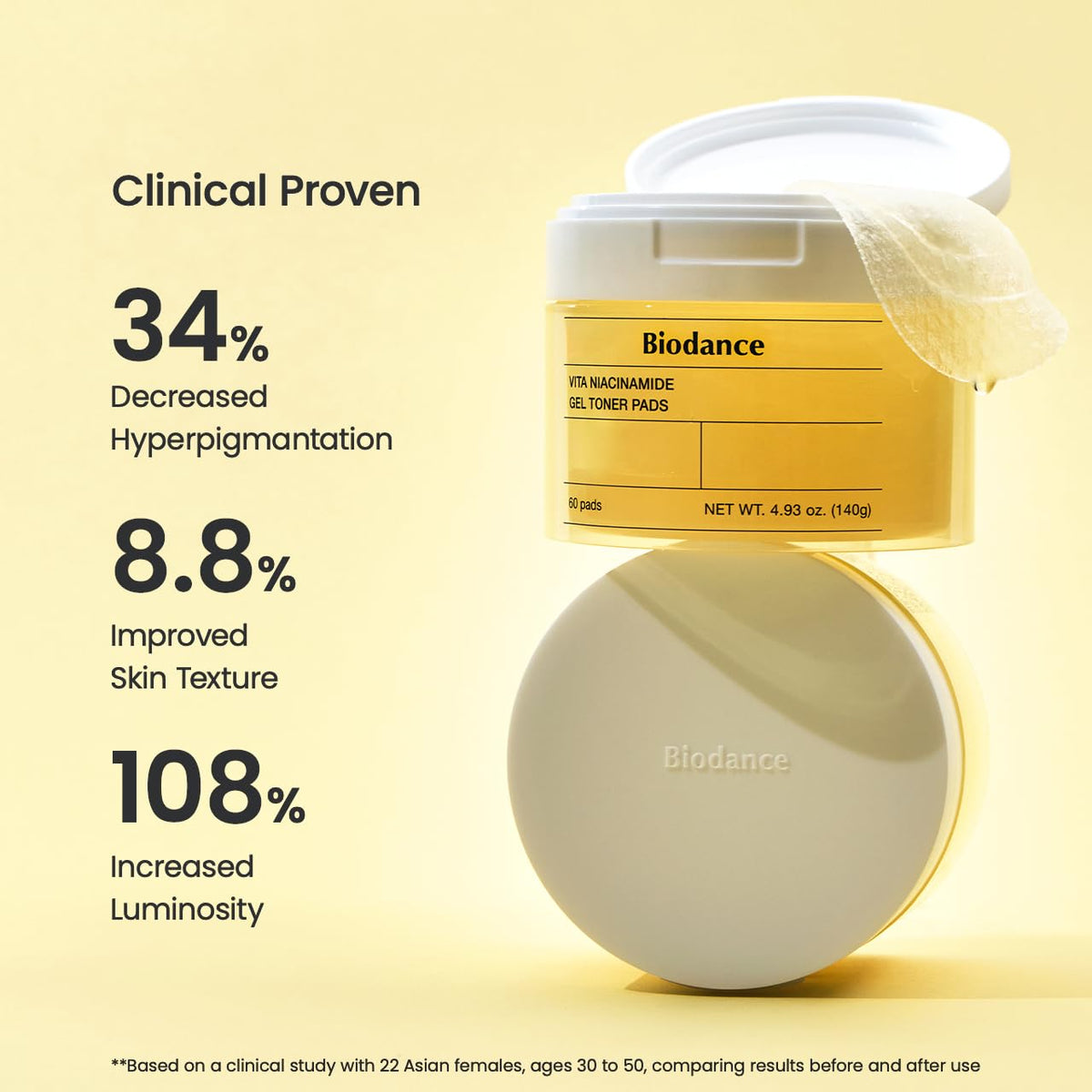 BIODANCE Gel Tonique Niacinamide Pads 60 unités après utilisation