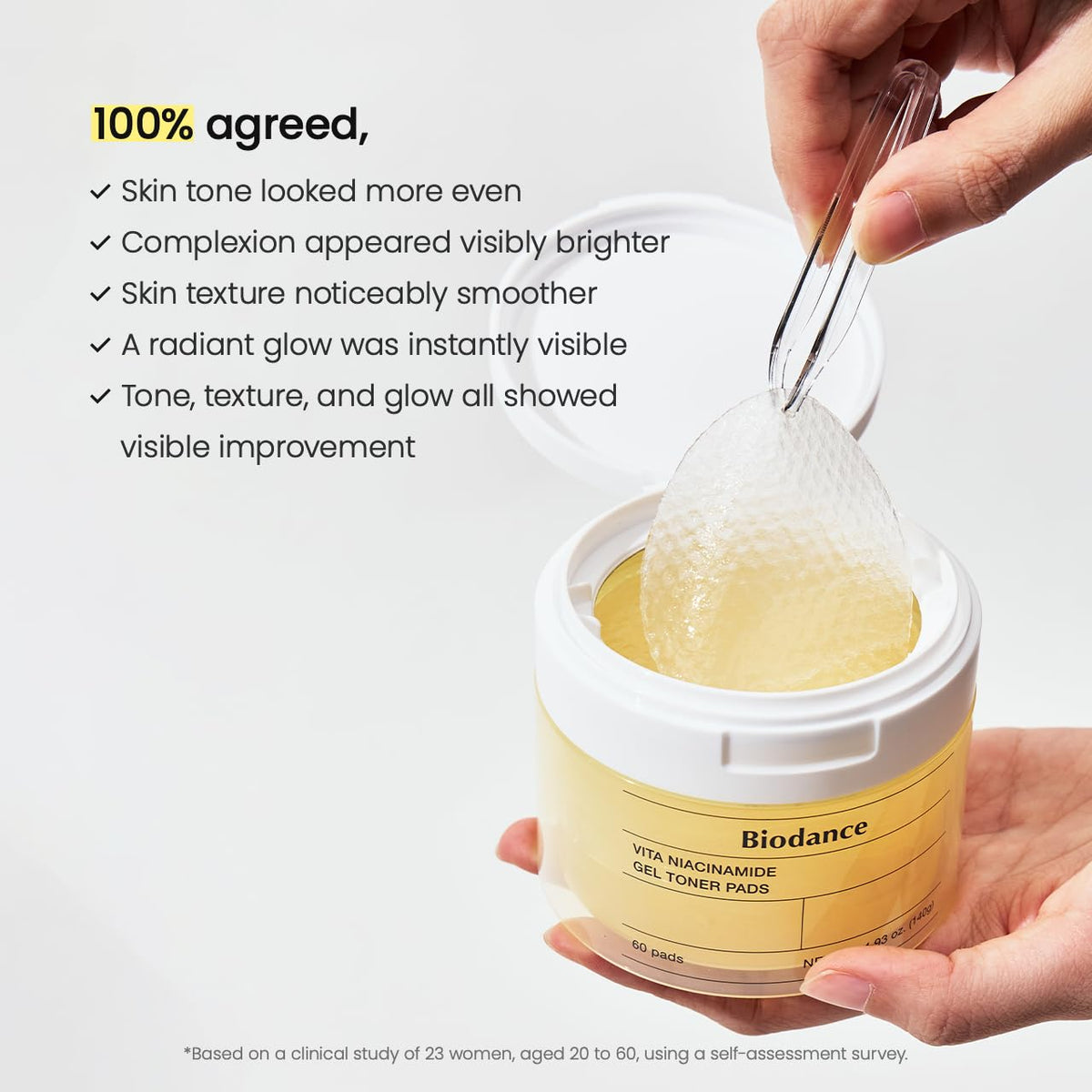 BIODANCE Gel Tonique Niacinamide Pads 60 unités ingrédients