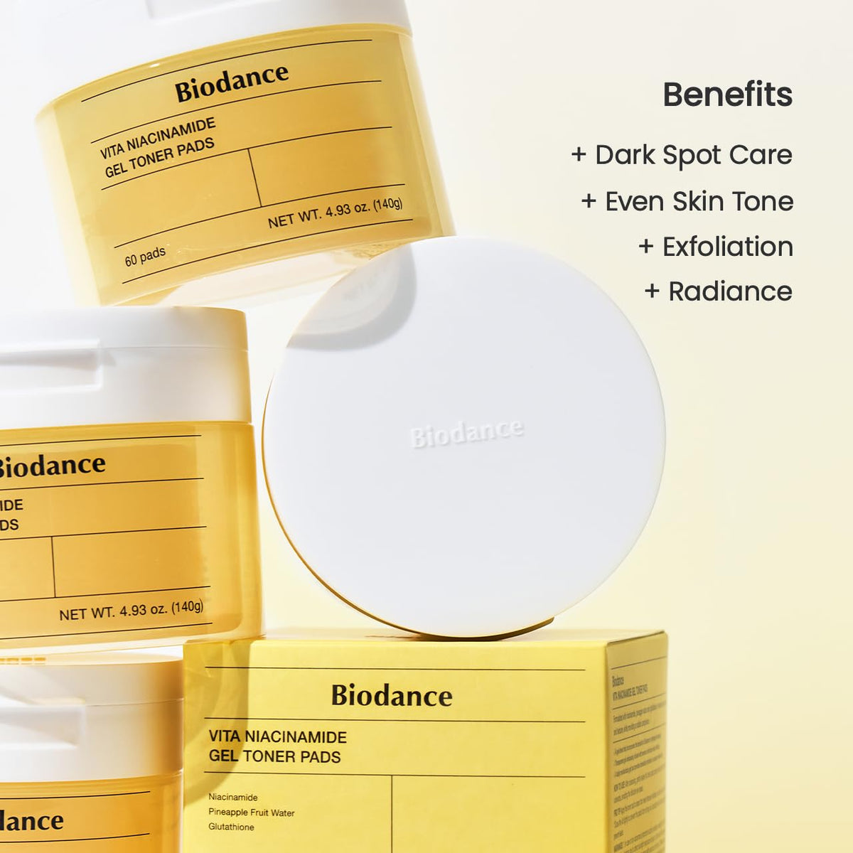 BIODANCE Gel Tonique Niacinamide Pads 60 unités utilisation