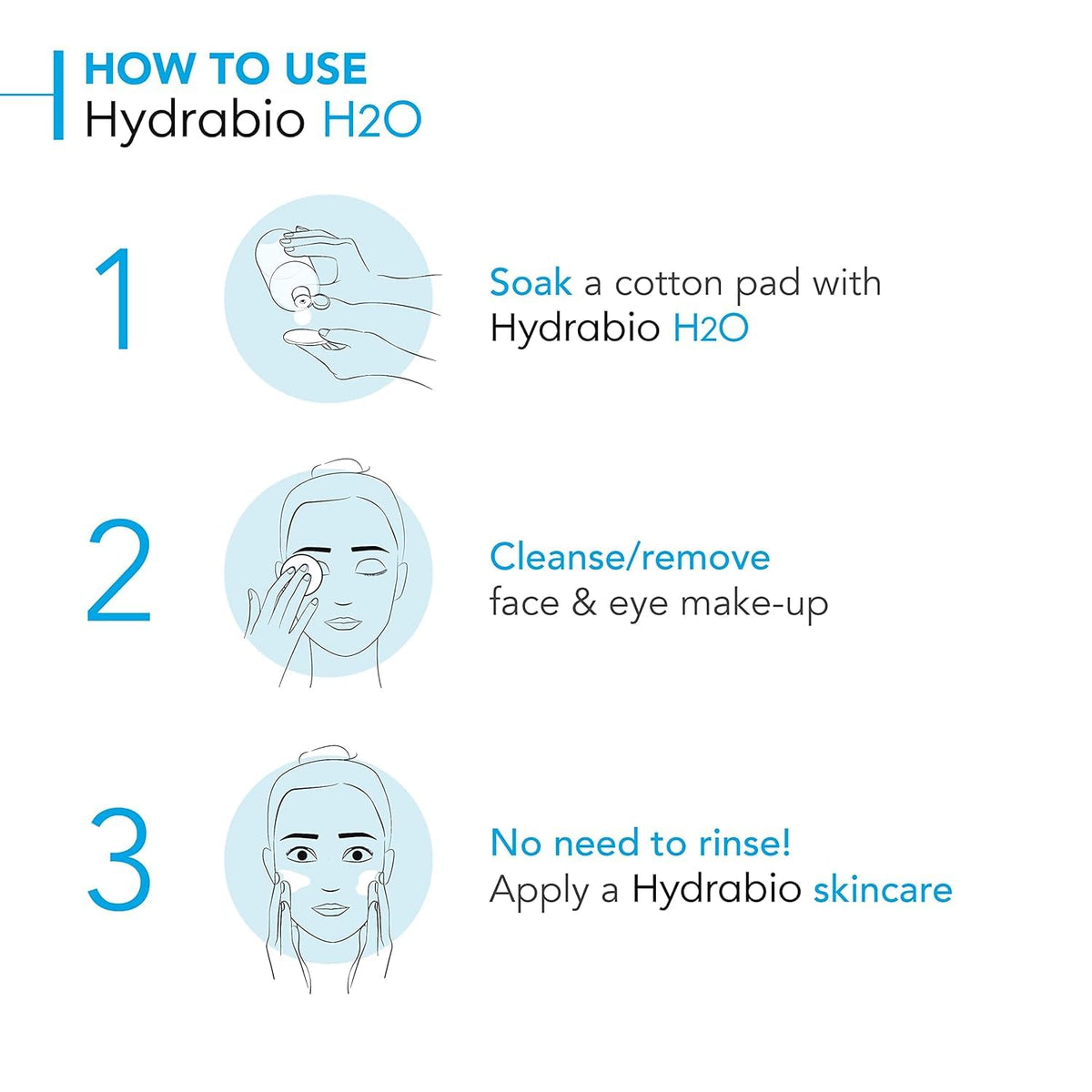 Bioderma Hydrabio H2O 500ml avec coton démaquillant