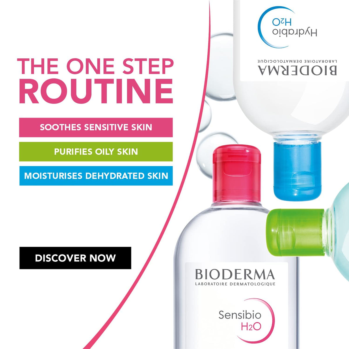 Bioderma Hydrabio H2O 500ml avec description des bénéfices