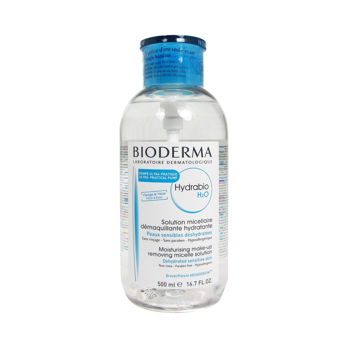 Bioderma Hydrabio H2O Eau Micellaire 500ml vue de face
