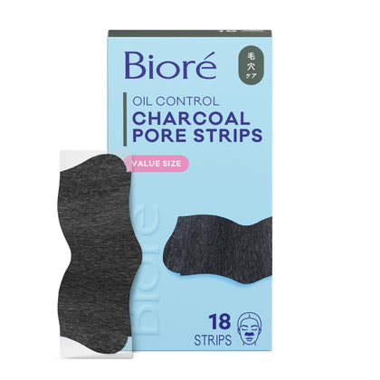 Bioré Bandes Nettoyantes Charbon 18 ct vue de face dans l'emballage