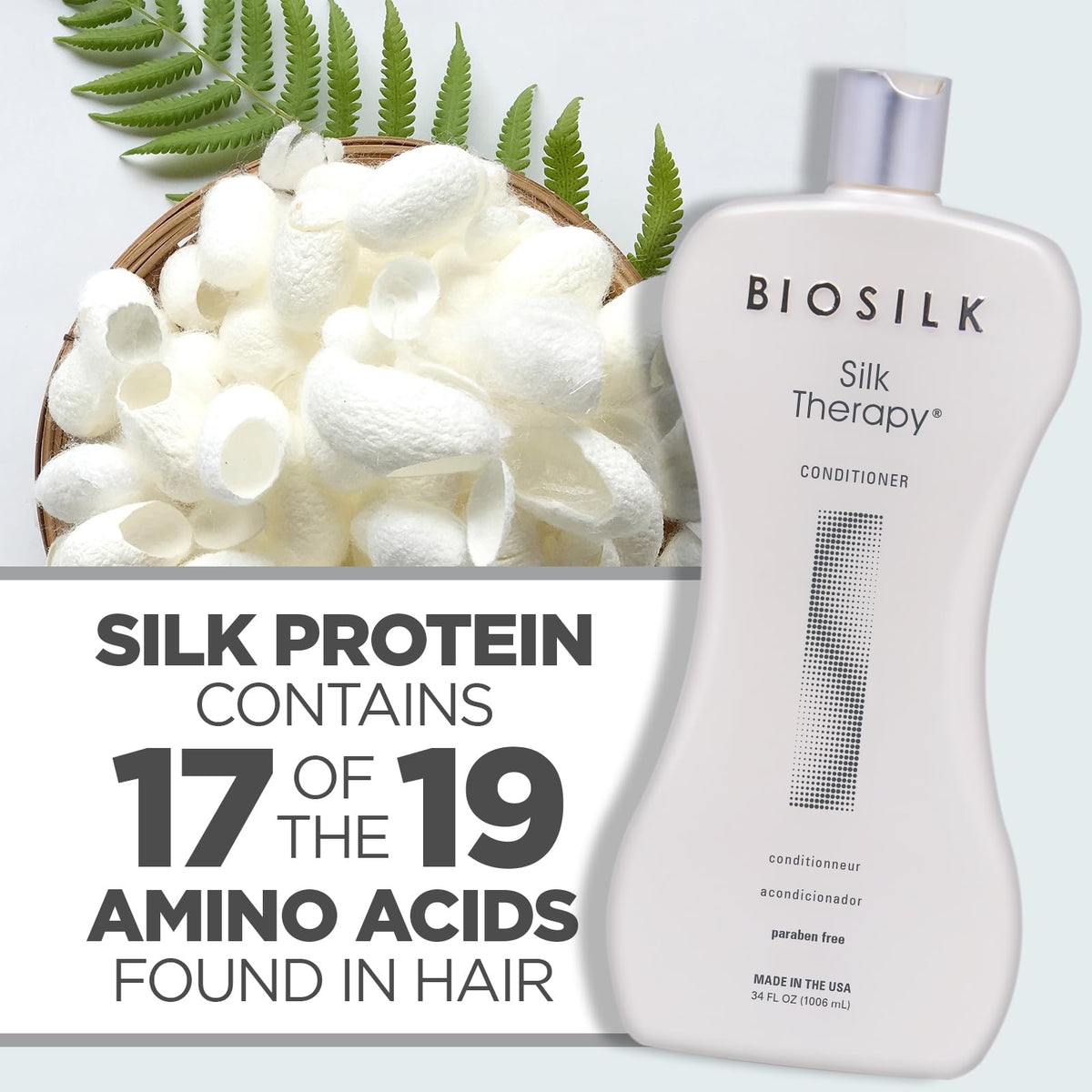 BioSilk Après-Shampoing Thérapie Soie 34 Oz étiquette détaillée